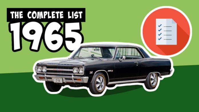 1965 Muscle Cars: The Complete List of Muscle Cars in 1965