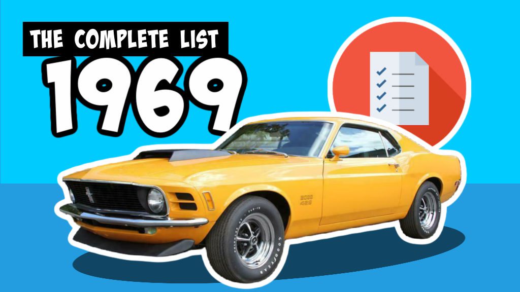 1969 Muscle Cars List Graphic