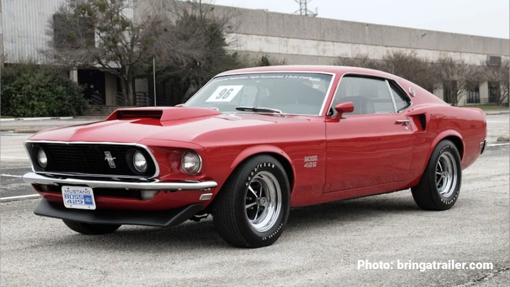 Photo of a Red 1969 Ford Mustang Boss 429 American Muscle Car