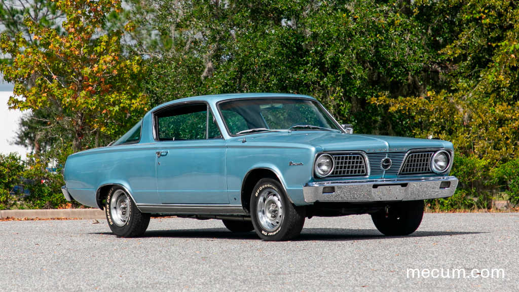 Photo of a blue 1966 Plymouth Barracuda