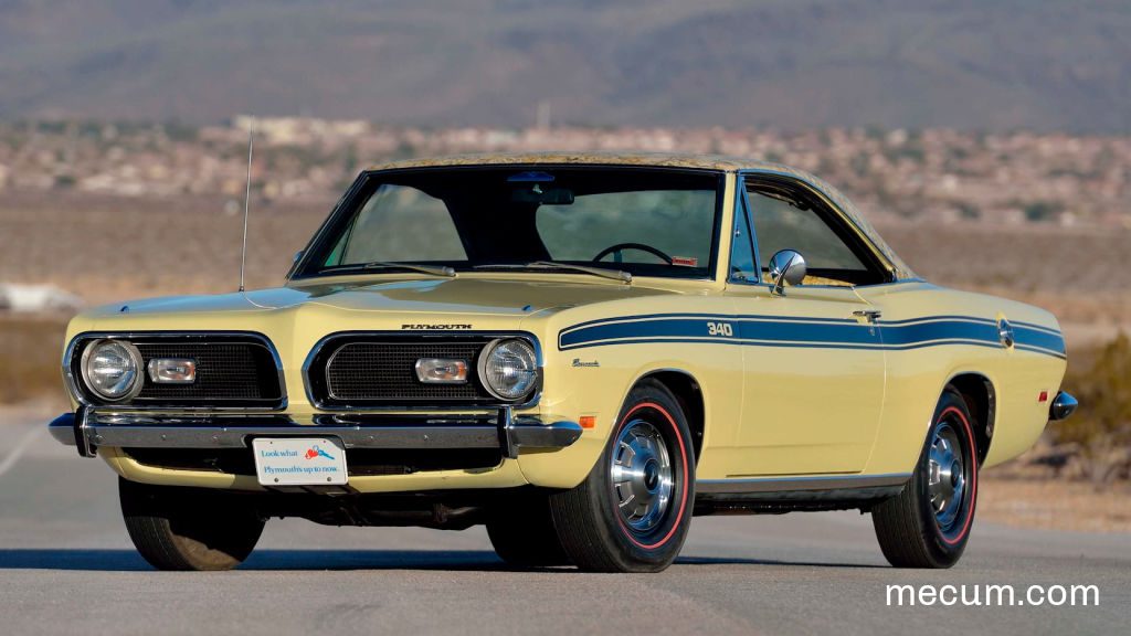 Photo of a yellow 1969 Plymouth Barracuda 340